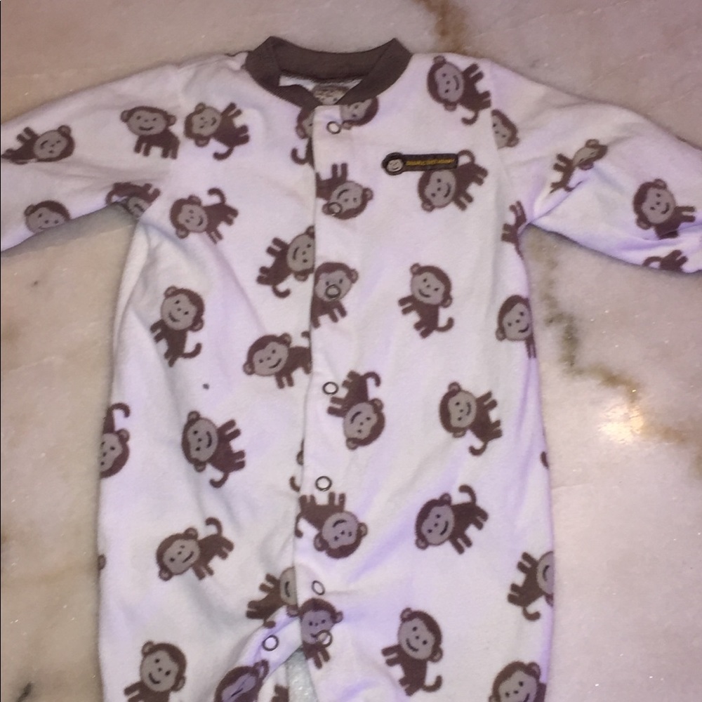 Monkey pajamas with feet 6 months